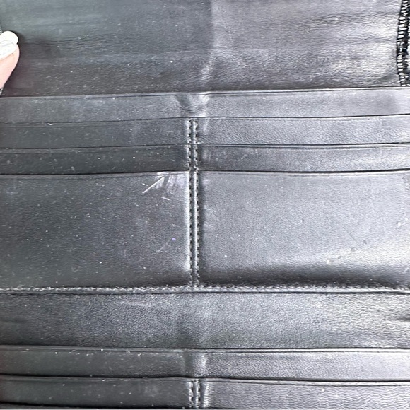 COACH SoHo Signature Jacquard Canvas And Leather Pleated Black Envelope Clutch - Picture 5 of 13